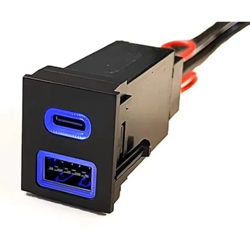 NEW HOT In Stock-Car Dual USB C PD Ports QC3.0 Position Cigarette Lighter Socket Quick Use For TOYOTA RAV4 Wildlander