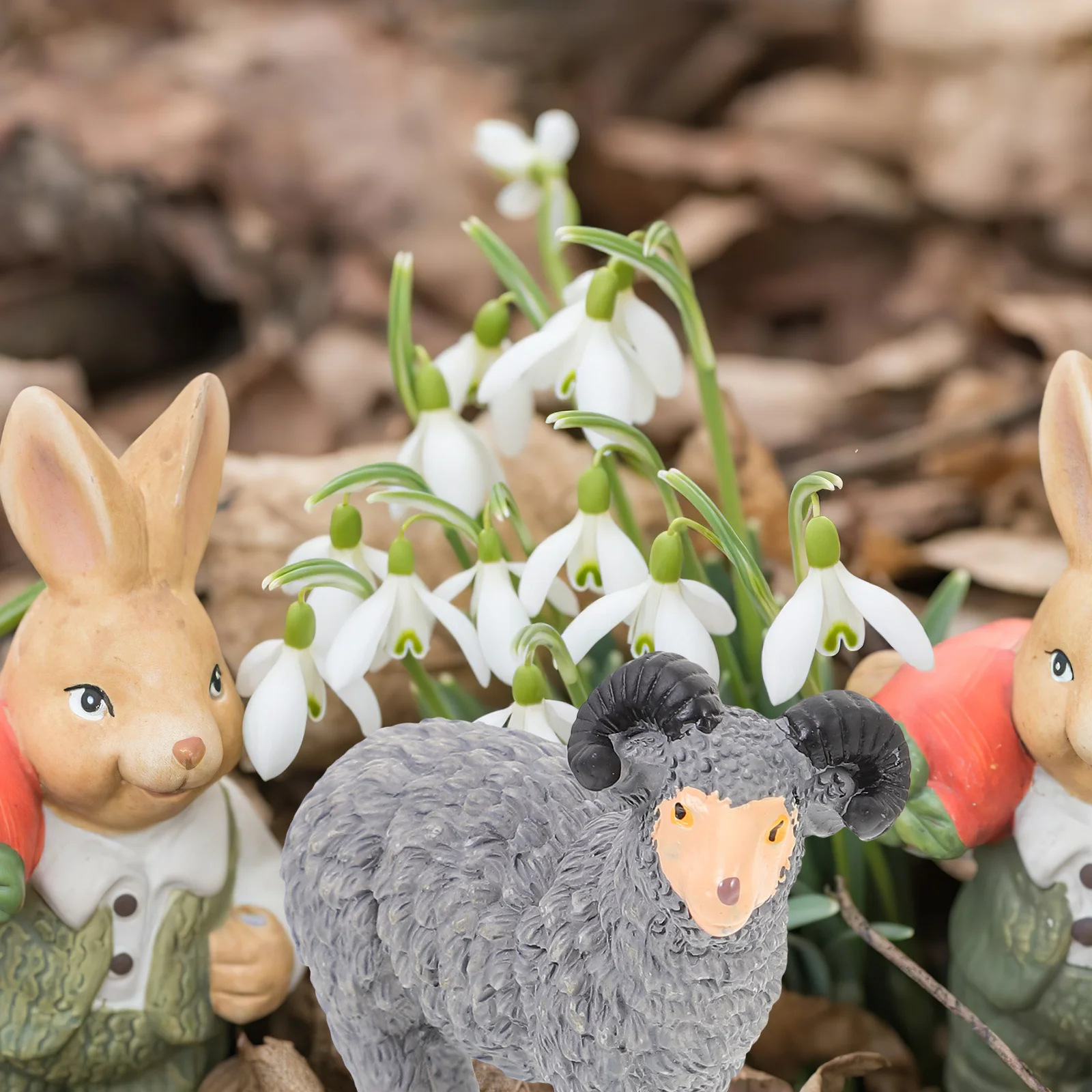 6 قطعة ديكورات المناظر الطبيعية الصغيرة تماثيل حديقة مصغرة من راتنج الأغنام للمنزل والمكتب وغرفة المعيشة ديكور الحديقة الخارجية #6