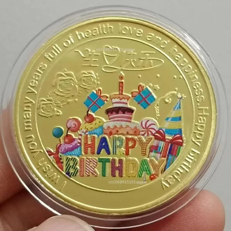 New Collection Coin Lucky Happy Birthday Commemorative Coins Happy Birthday Gift Good Luck and Happiness Medal Accessories