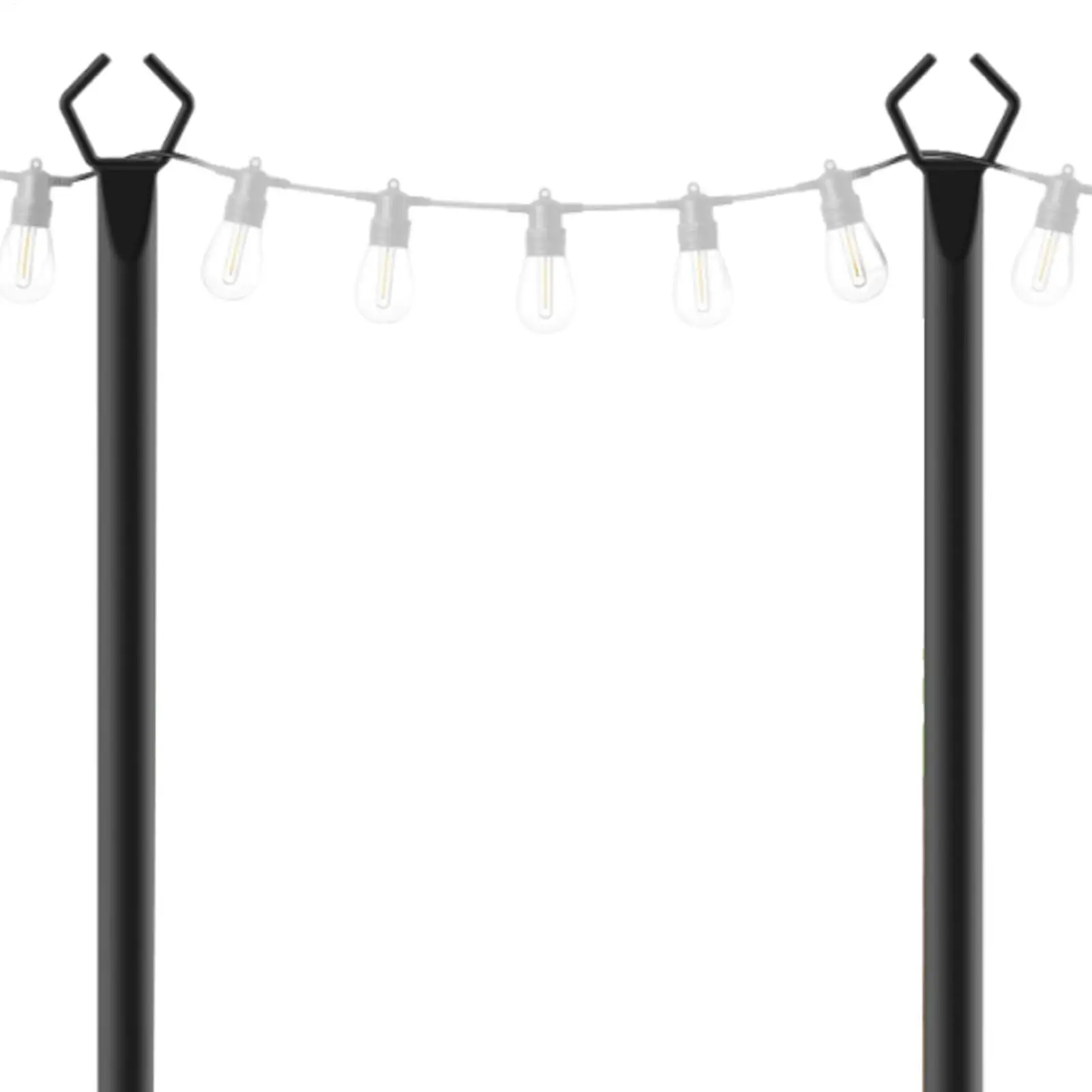 String Light Stand 2X Garden Light Poles Metal String Yard Light Poles Lawn Garden Light Poles Heavy Duty Metal Garden Outdoor