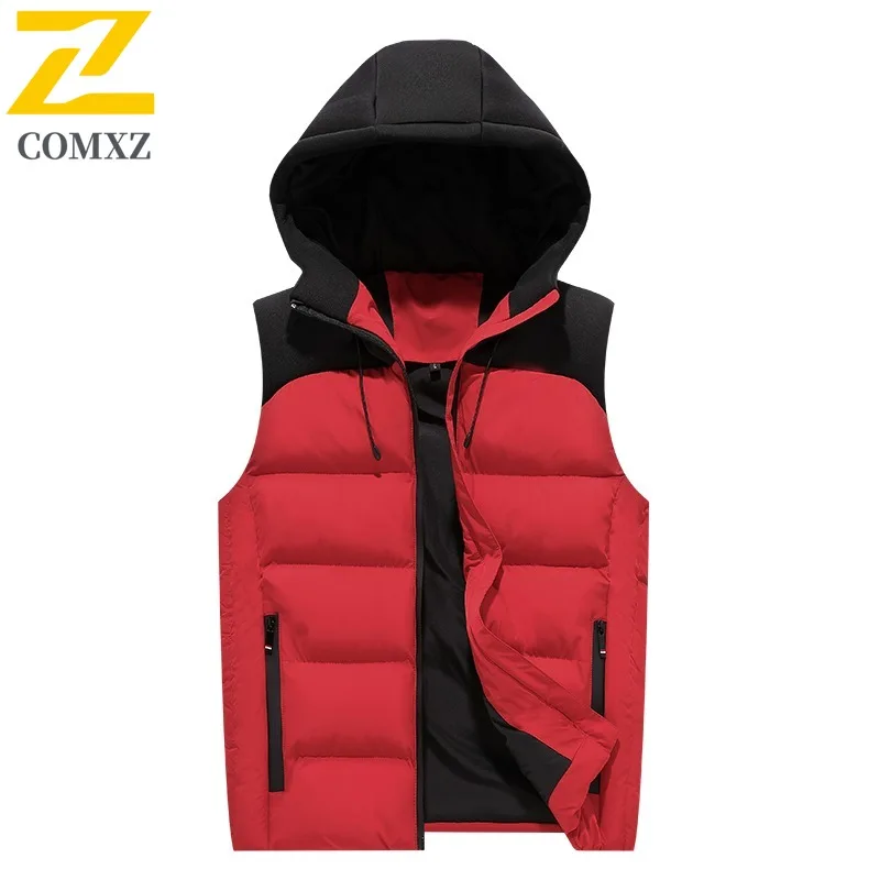 

Autumn Couple Colorblock Sports Vest Stand Collar Thickened Windproof Coat for Hiking Camping Fishing Korean Style Outerwear