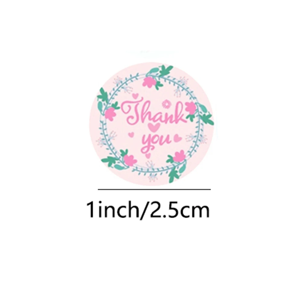 50-500Pcs Flower Thank You Stickers Seal Labels 1 Inch Thank You For Your Order Stickers For Small Shop Gift Packs Stickers