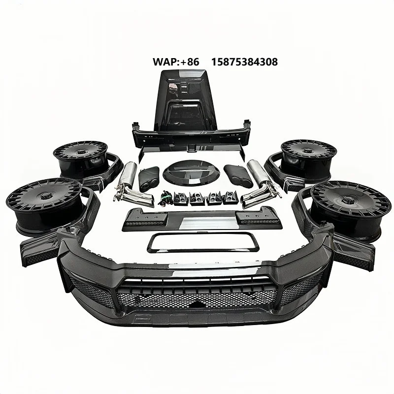 Suitable for  G-Class W465 G63 G500 Modified with Babos G800 Dry Carbon Front Bumper Tail Wing Hood Surround