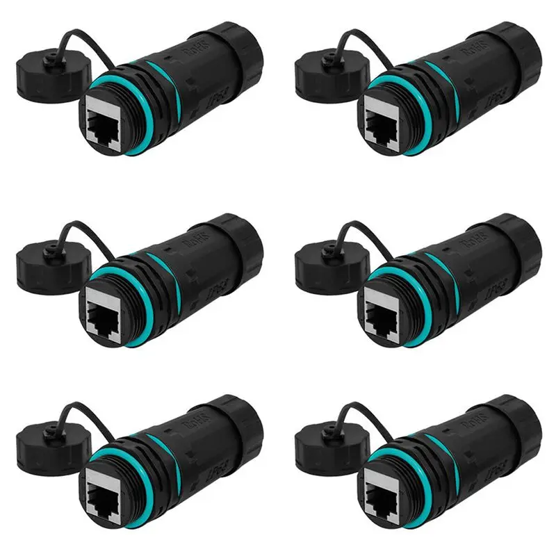 ABGE-6X RJ45 Network Straight Head IP68 Waterproof Cat5/Cat6 Network Cable Connector Outdoor Dustproof Rj45 Wire Joint Plug