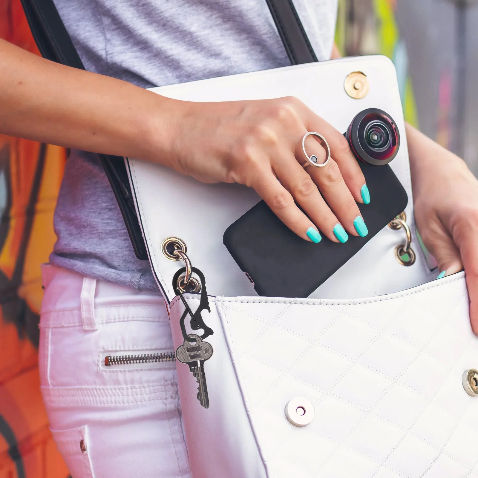 

2Pcs Bottle Opener Keychain Carabiner Outdoor Buckle for Camping Hiking Climbing Portable Lightweight Storage Convenient Clip