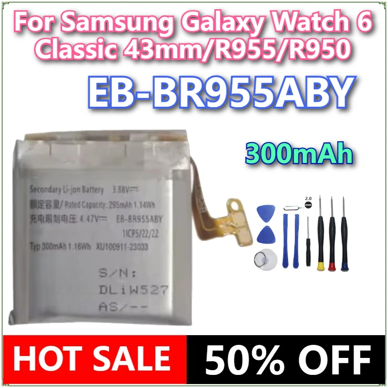 

Brand New EB-BR955ABY 300mAh Watch Battery For Samsung Galaxy Watch 6 Classic 43mm/R955/R950 + Tools