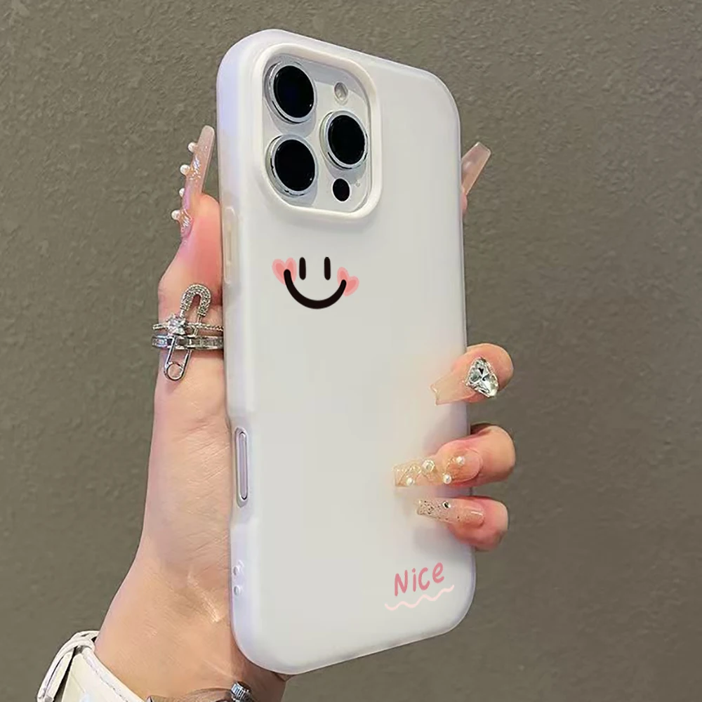 

Sweet Blush Smile Face Phone Case For iPhone 17 16 Plus 15 14 11 12 13 Pro Max Air 16E X XS XR 7 8 Plus SE 2022 Protective Cover
