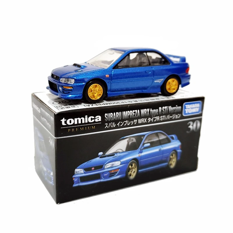 Diecast Original 7 CM Subaru Impreza Wrx Type R Sti Simulation Alloy Car Model Static Display Collectible Decoration Gift Toy