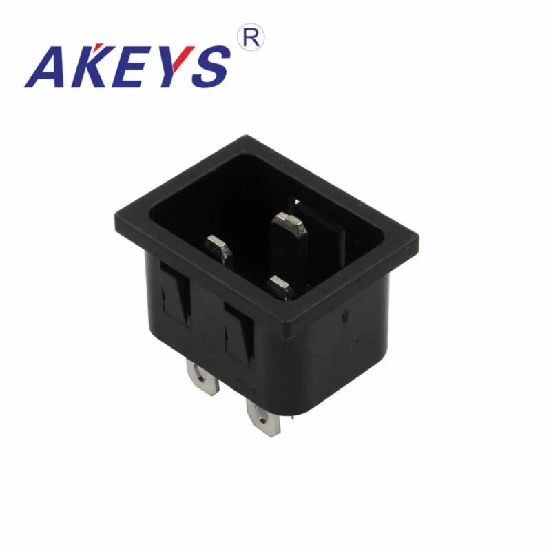 10 PCS  AC-06B SS-3A-1 3PINS BLACK Universal plug Socket AC power socket switch