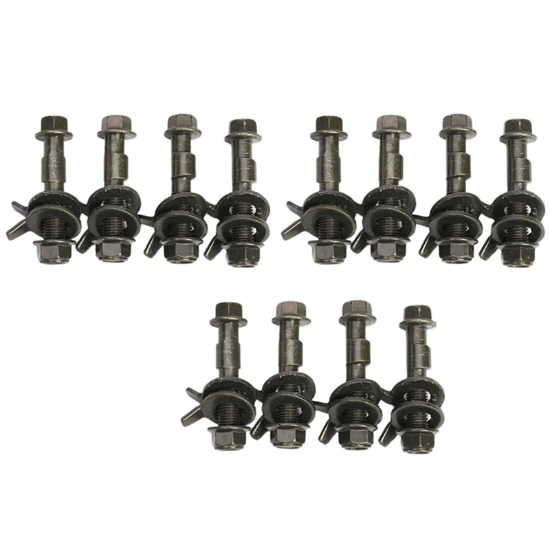 12Pcs 14mm Steel Car Four Wheel Alignment Adjustable Camber Bolts 10.9 Intensity