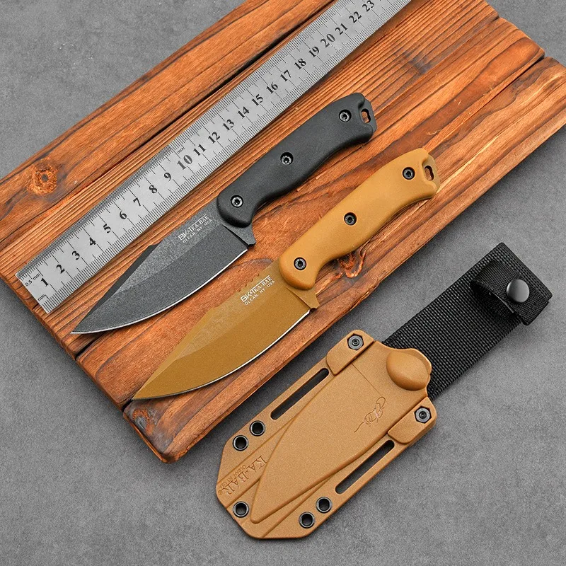 Outdoor camping hiking knife one-piece steel straight knife high hardness portable multifunctional knife fruit knife with knife