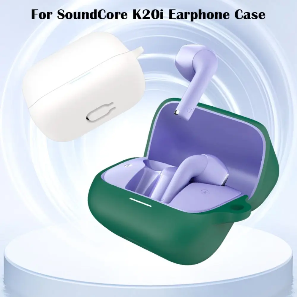 Silicone Earphone Case Anti Drop Shockproof Bluetooth Headphone Protective Cover Dustproof Washable for Anker Soundcore K20i