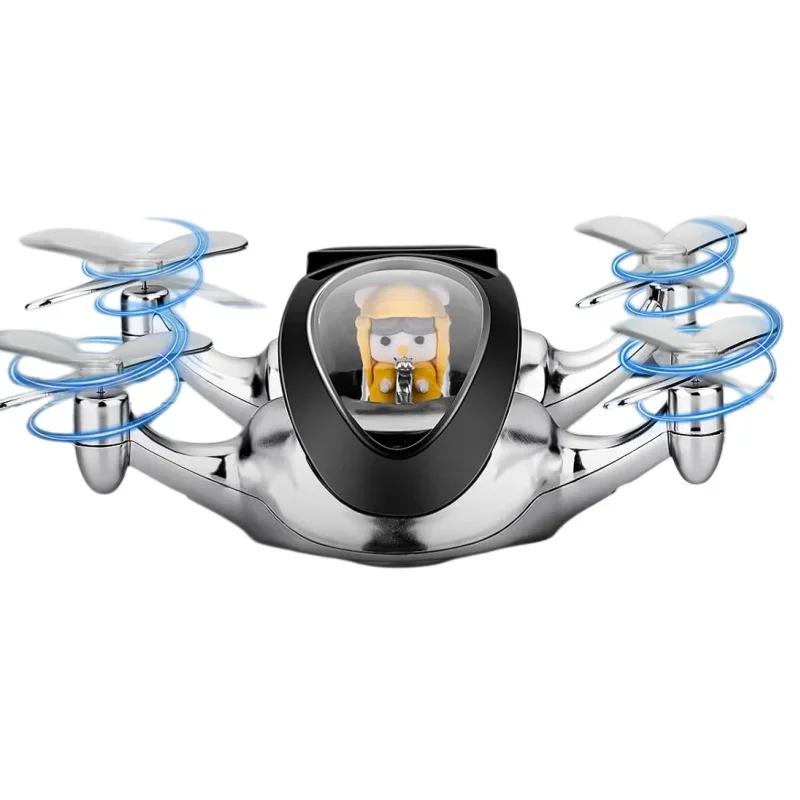 Solar Powered Rotating Drone Quadcopter Car Air Freshener Perfume Dashboard Ornament Interior Fragrance Diffuser Gift