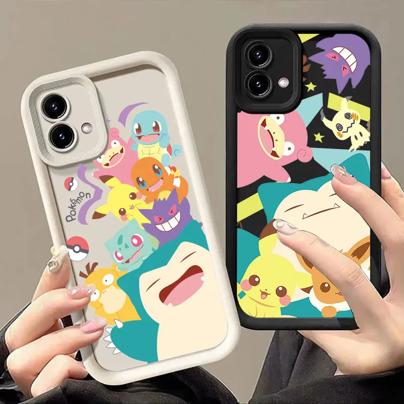

Pokemons Snorlax Pikachu Phone Case For Motorola Moto Edge 60 50 Fusion 40 NEO G85 G84 G75 G54 G53 G35 G34 G22 G15 G14 E32 Cover