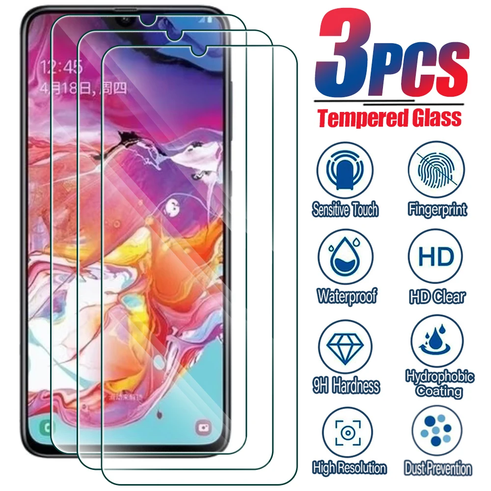 3PCS Tempered Glass For Samsung Galaxy A10 A20 A30 A40 A50 A60 A80 Screen Protective Glass On Samsung A11 A21 A31 A41 A51 A71 4G