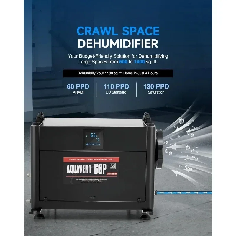 Desumidificador comercial com bomba de água, Porão profissional para espaço de rastreamento