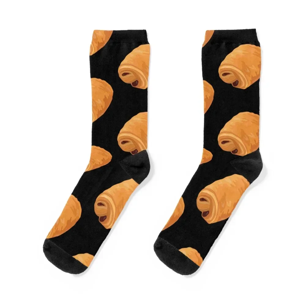 Pain Au Chocolat Funny French Pastry Chocolate Socks Run set hiking football Ladies Socks Men's