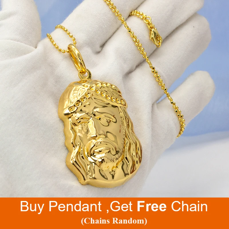 Pendant Necklace For Women Men Gold Color Copper Pharaoh Pattern Fashion Jewelry Accessory Daily Wear Anniversary With Chain