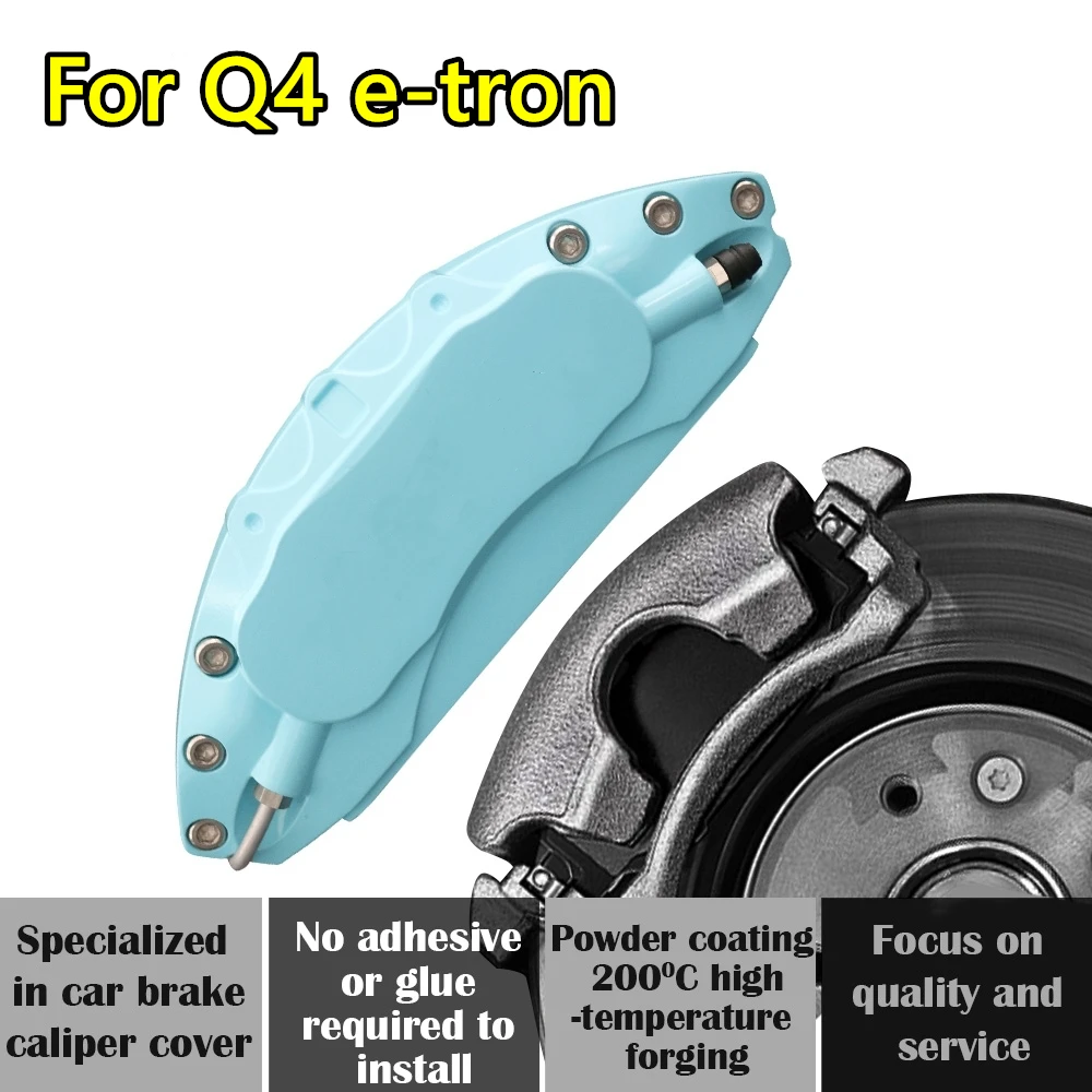 For Audi Q4 e-tron Car Brake Caliper Cover Aluminum Alloy Metal Exterior Kit Fit 40 50 e-tron quattro 2022 2023 2024