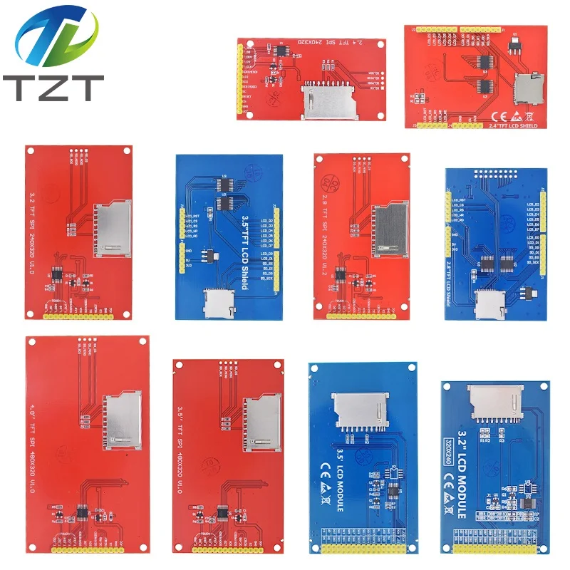 Imagem -06 - Spi Tft Lcd Painel de Toque Módulo Porta Serial Display Led Branco Pbc Ili9341 240x320 2.4 2.8 3.2 3.5 4.0