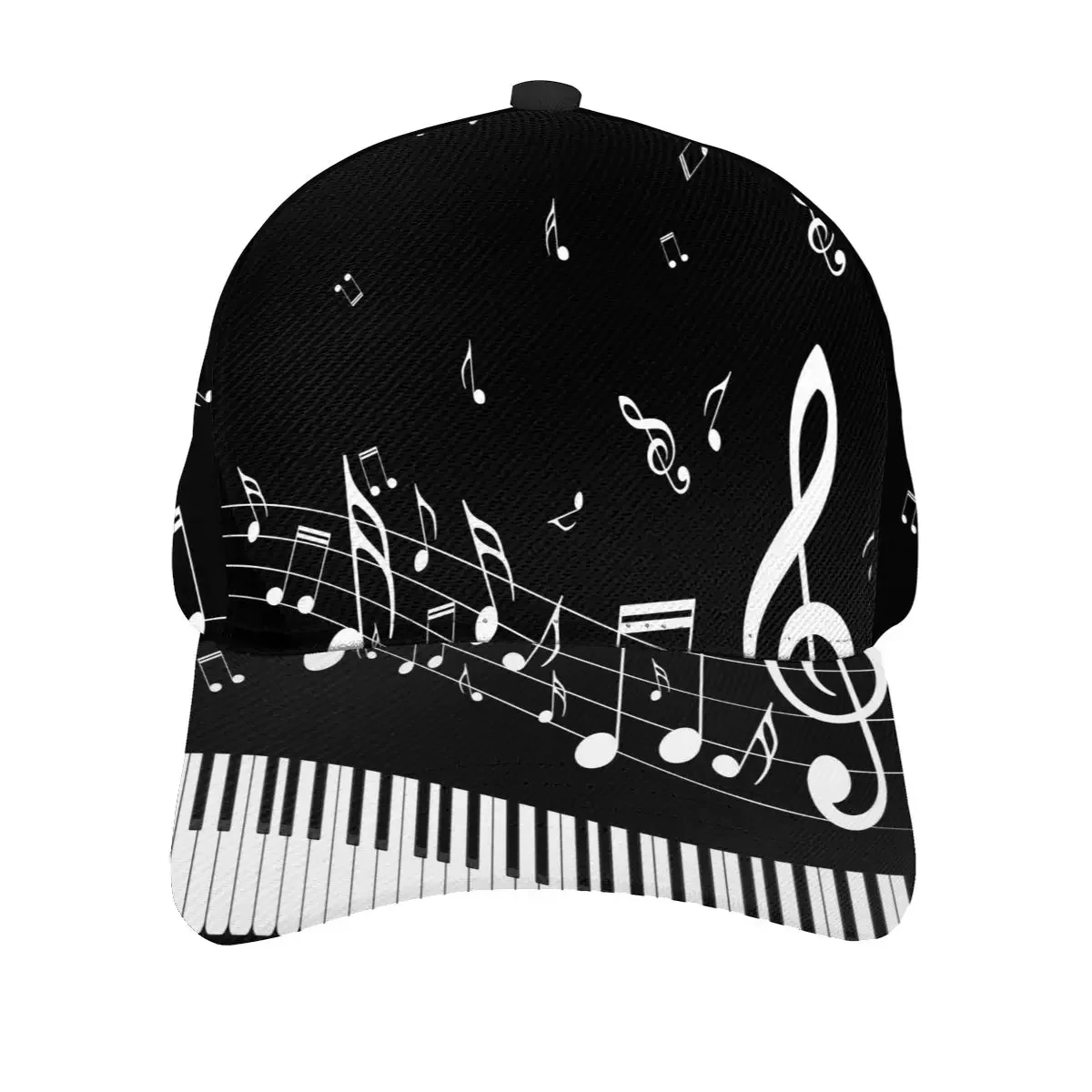 Abstract Piano Keys With Musical Notes Outdoor Sport Cap Baseball Hat Men Women Visor Street Hip Hop Caps