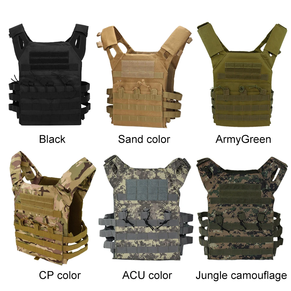 

600D Hunting Tactical Vest Waterproof Outdoor Body Armor Lightweight JPC Molle Plate Carrier Vest for CS Game Jungle Equipment