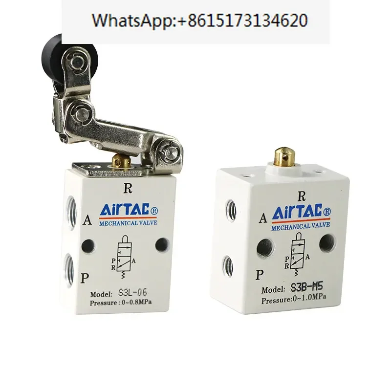 10 pieces AIRTAC mechanical valve S3B/S3R/S3L/S3HL/S3V-M5/06/08 two-position three-way control valve S3R S3Y S3V S3V S3B