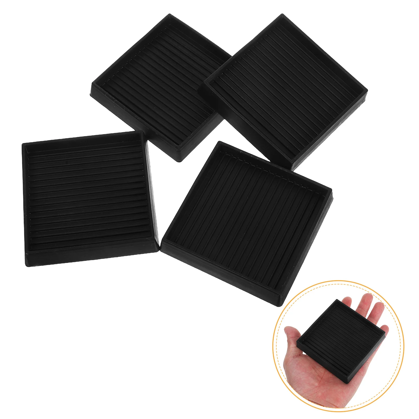 

4pcs Rubber Furniture Pads Non Slip Square Leg Protectors For Hardwood Floors Anti Slide Caster Cups Sofa Bed Chair Furniture