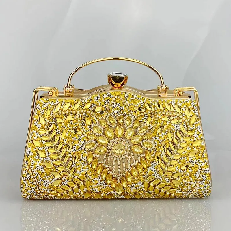 

Роскошная вечерняя сумка-клатч со стразами для женщин, сумка на плечо для свадебной вечеринки с ремешком-цепочкой