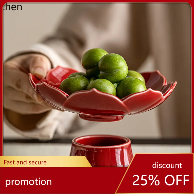 

Zml chinoiserie tall fruit plate ceramic tea tray exquisite bergamot tray zen snack tray