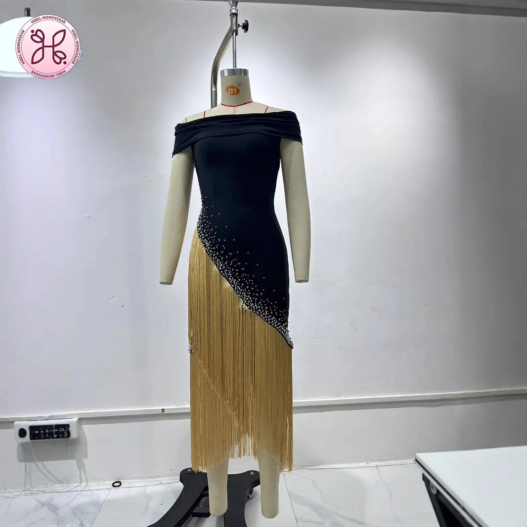 فستان فاخر بدون حمالات - فستان قصير شبكي شفاف (ثوب حفلة ضيق مطرز للنساء) #2