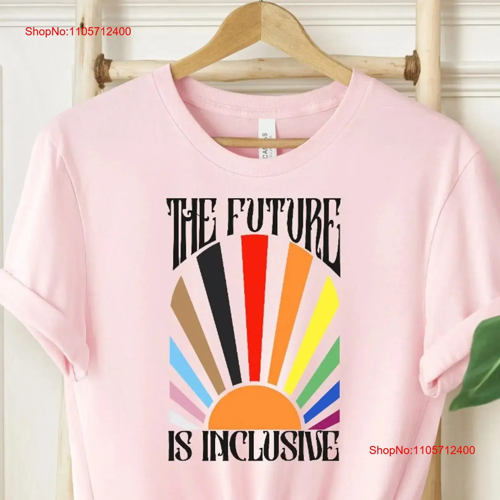 The Future is Inclusive T Shirt Rainbow Pride Trans Rights Top LGBTQ Progress Social Justice Gay vintage Washed Comfortable