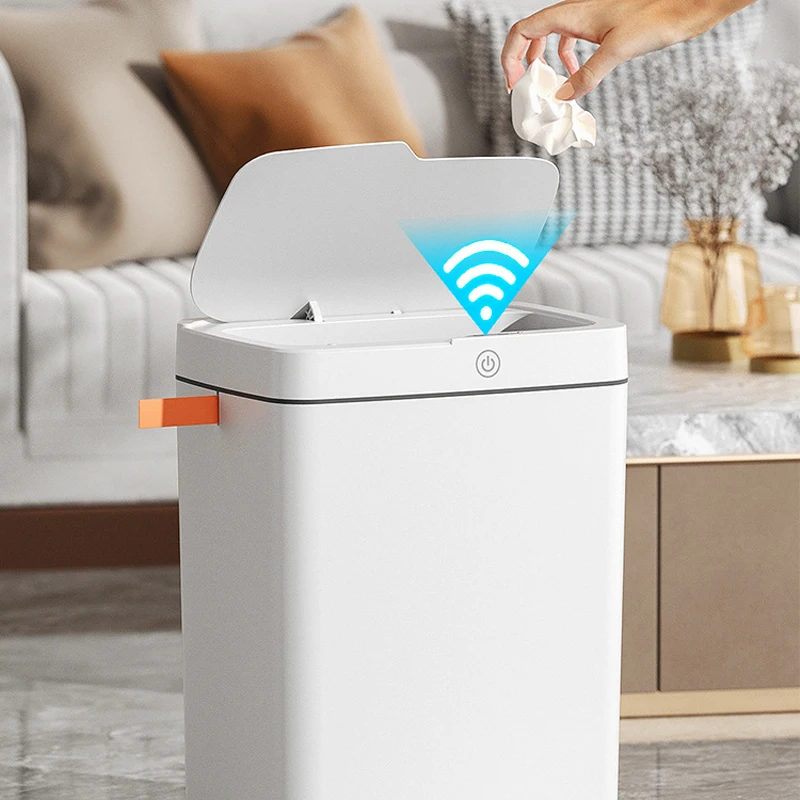 New Kitchen And Bathroom Smart Sensor Trash Can Waterproof Non-Contact Trash Can With Silent Automatic Motion Sensor 15l