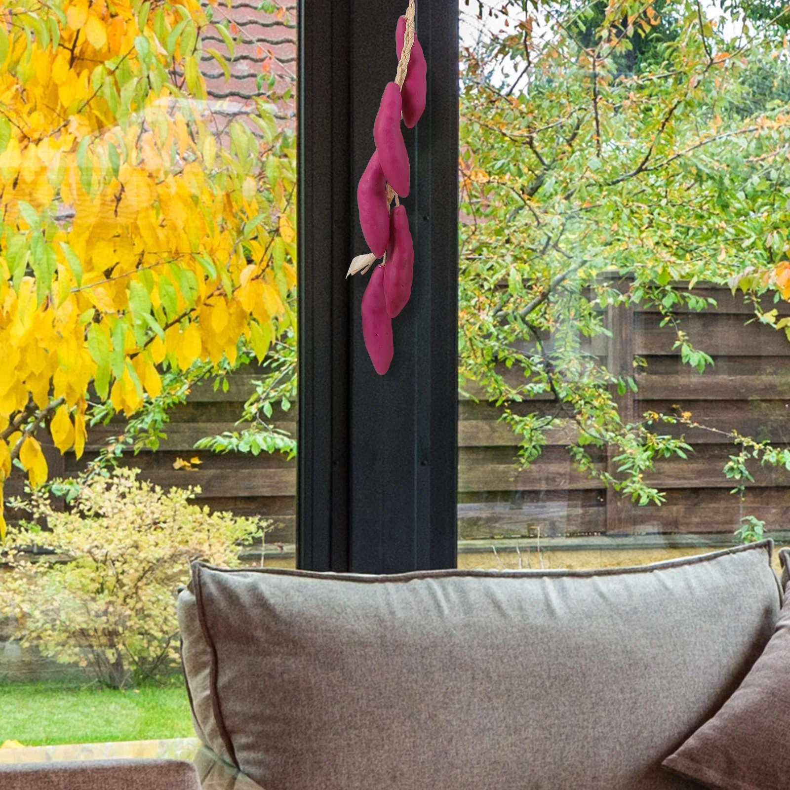 

2pcs Simulation Sweet Potato Hanging Strings Artificial Vegetable Pendants Realistic Decor For Home Photography