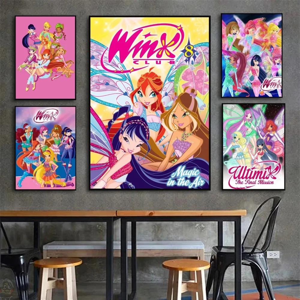 GirlS Cartoon W-Winx Poster Wall Art Home Decor Room Decor Digital Painting Living Room Restaurant Kitchen Art