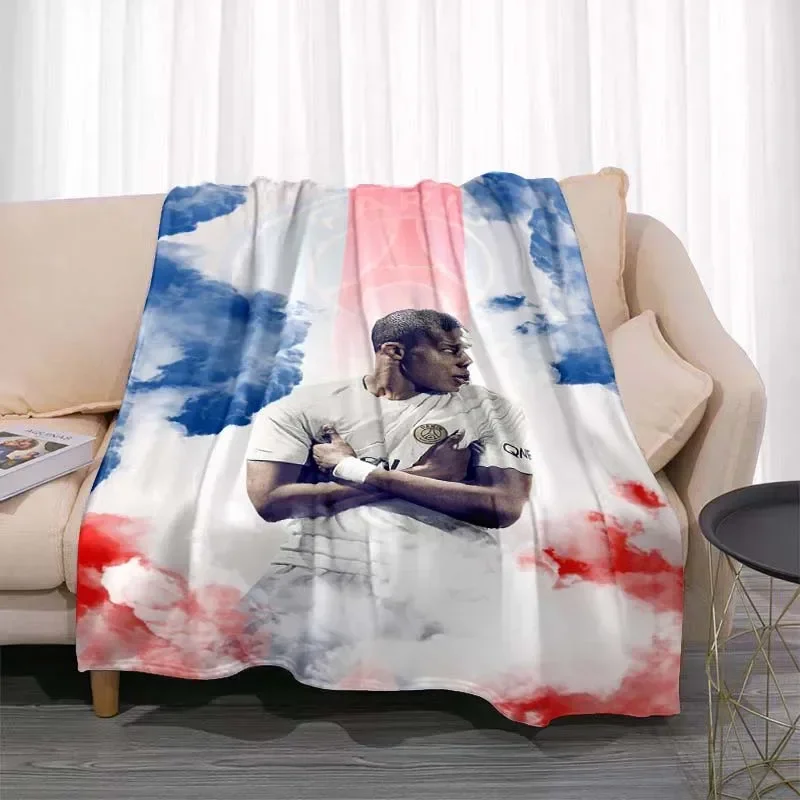 Kylian Mbappé Patterned Blanket Fashionable Flannel Breathable Warm Throw Bed Bed Sofa Blanket Travel Soft Throw Creative Gift