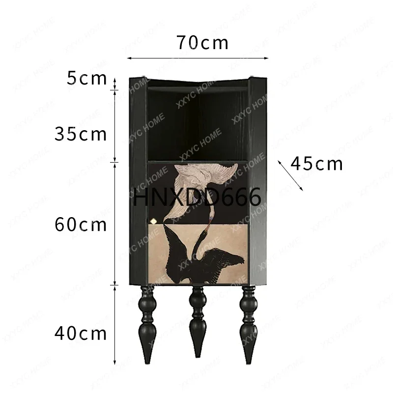 

French Retro Crane Storage Rack Dining Room Corner Cabinet Living Room Storage 90 Degrees Corner Cabinet