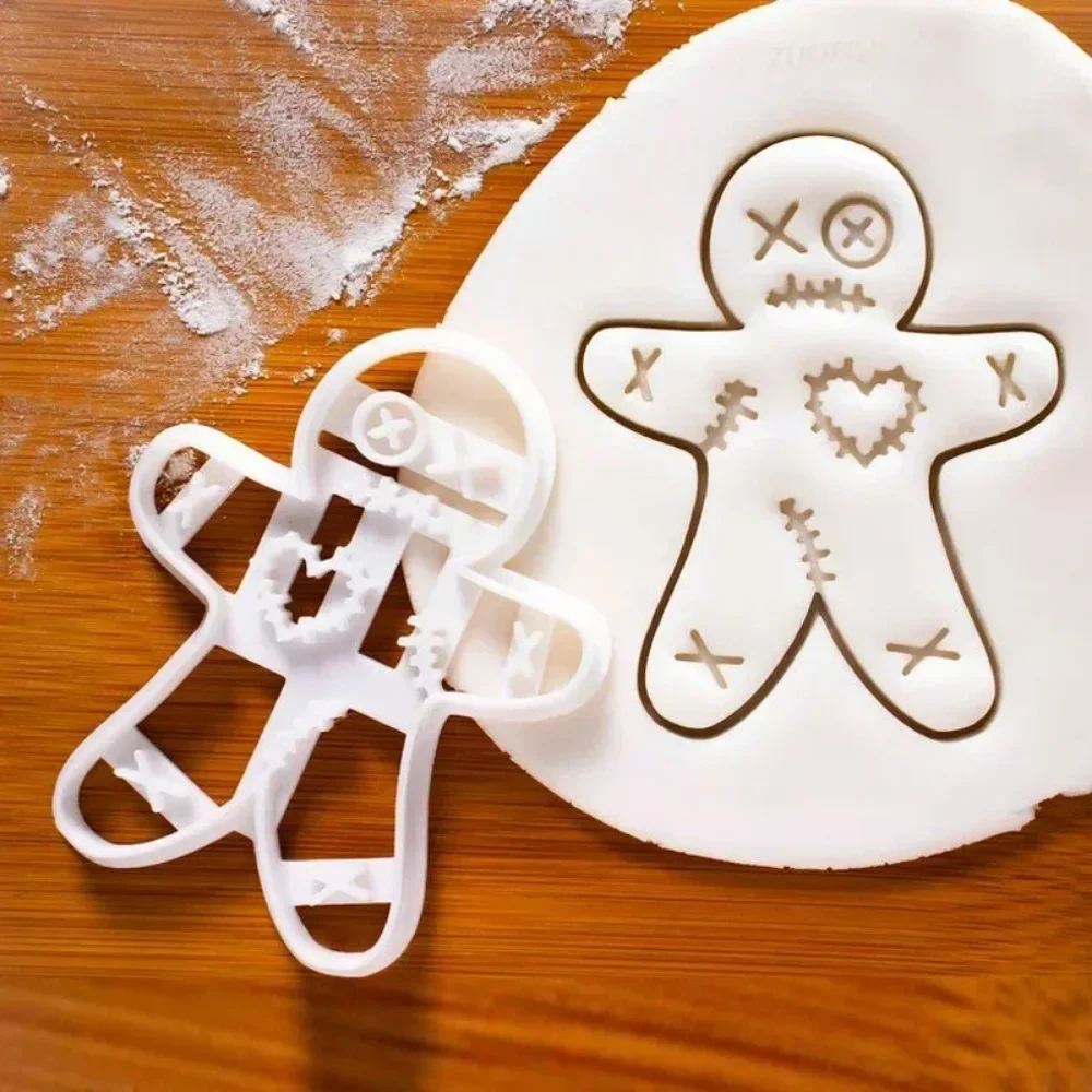 Plastic Gingerbread Man Cookie Mould Cartoon Christmas Biscuit Molds Cookie Press Molds DIY Kitchen Cookie Cutter