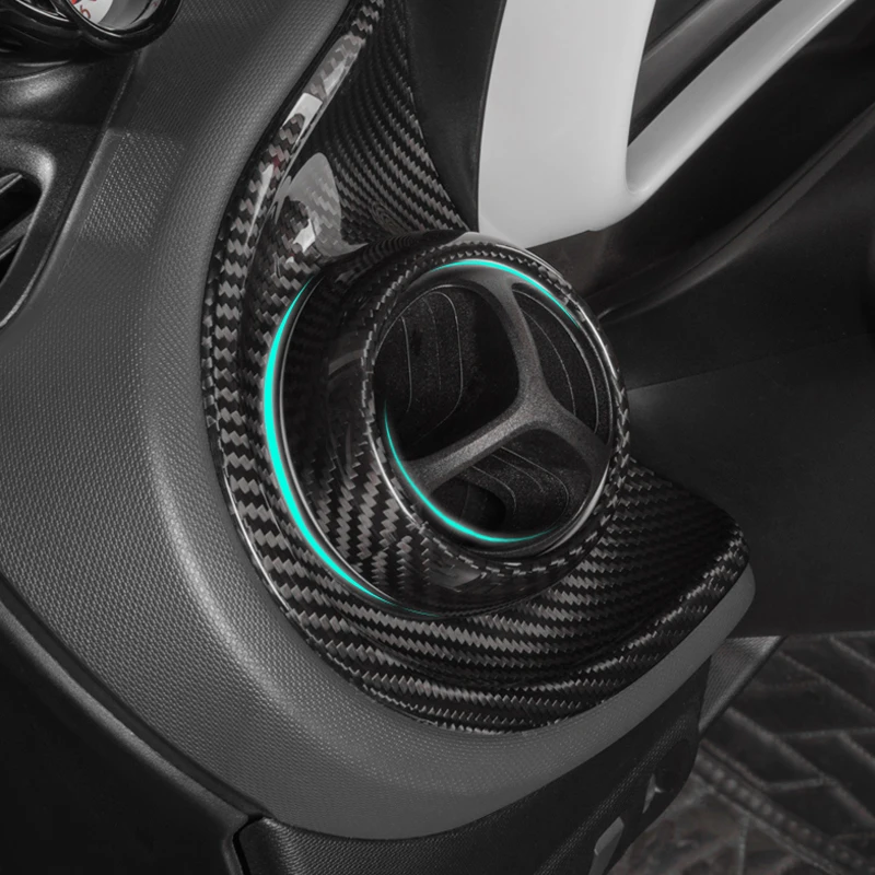Real Carbon Fiber Air Conditioner Air Outlet Decoration Ring Sticker For Smart Fortwo 453 Forfour 453 2019 2018 2017 2016 2015