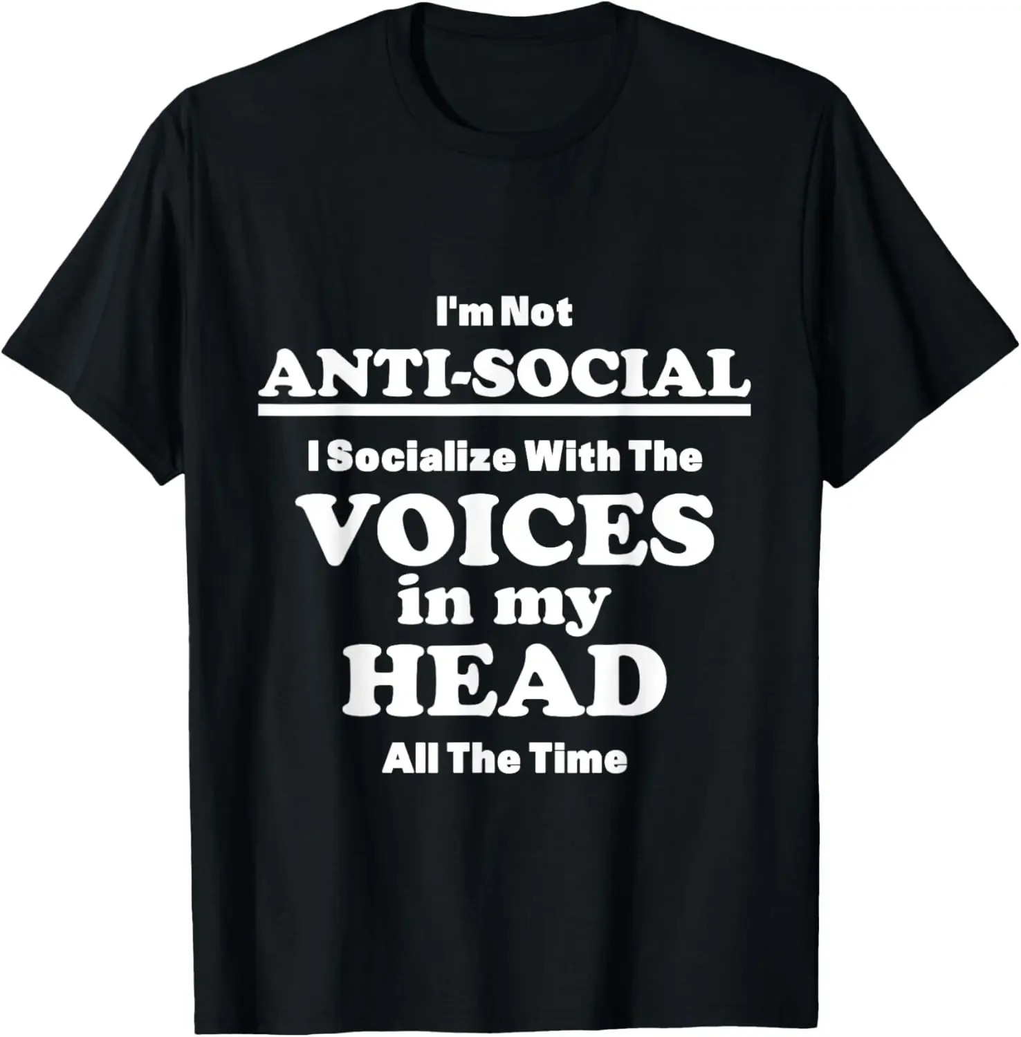 

Introvert - I Socialize With The Voices In My Head T-shirt,Quality short sleeves