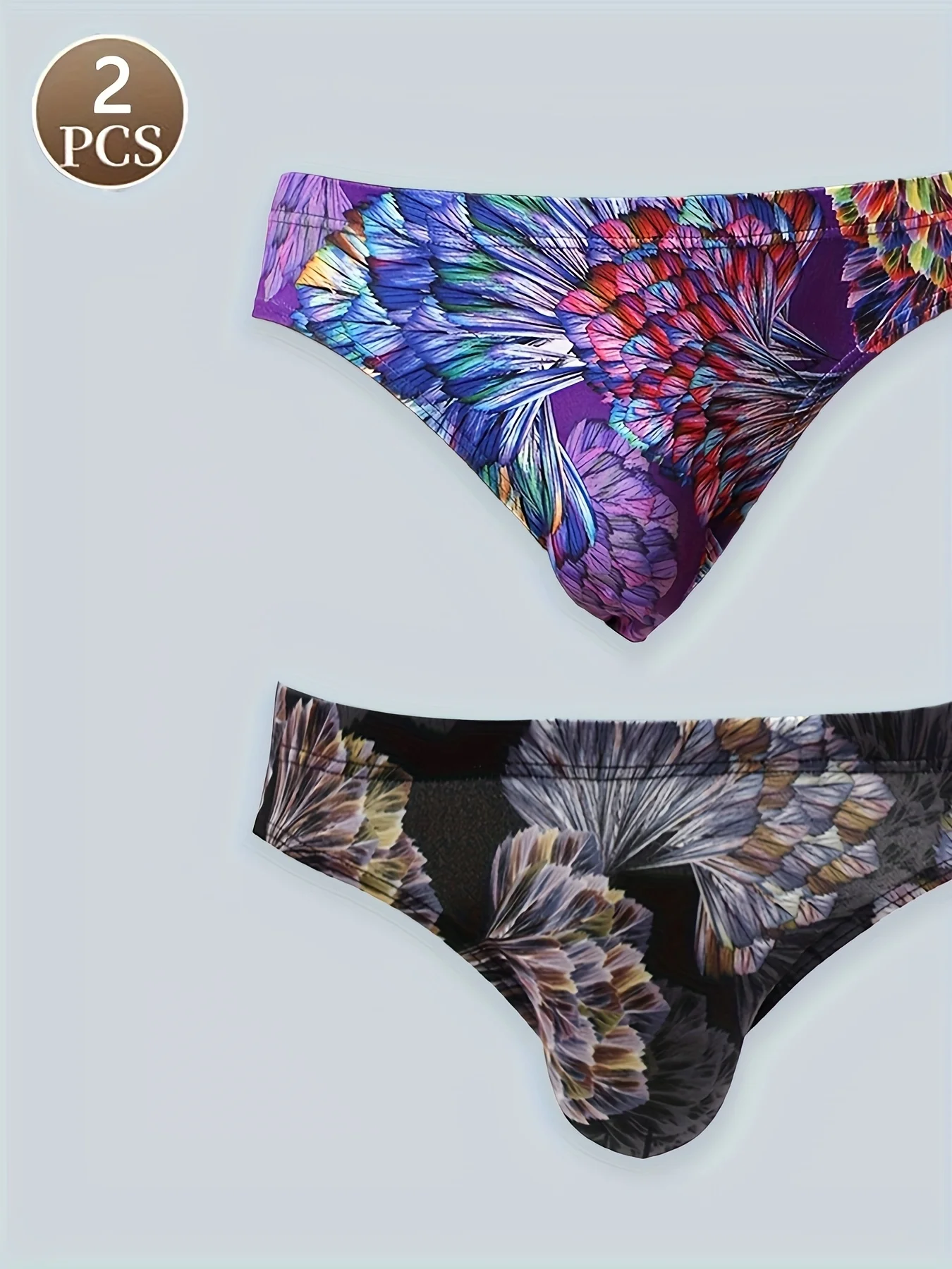 

2 шт. мужское нижнее белье, трусы с европейским принтом, свободные и дышащие, удобные молодежные мужские треугольные брюки