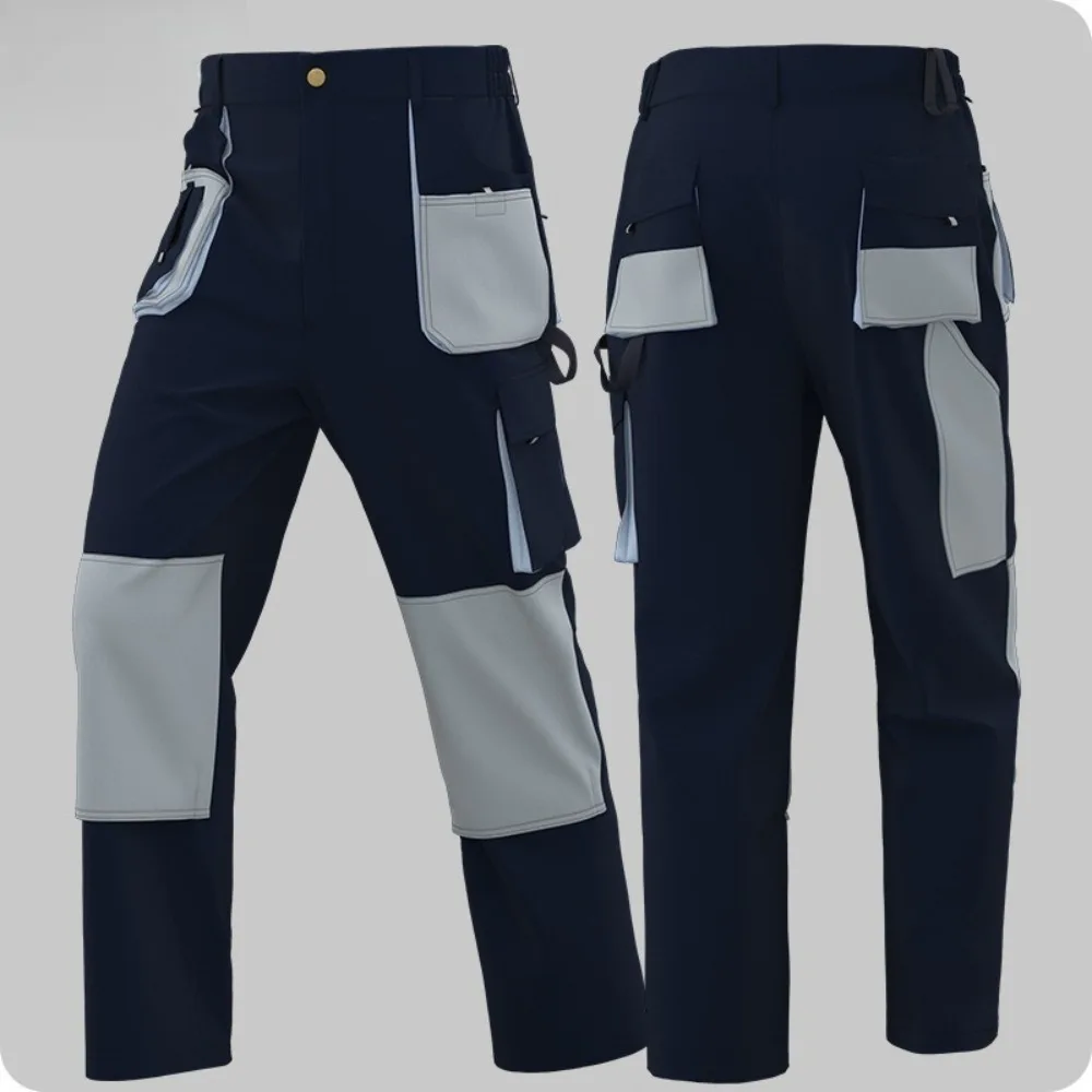 

Men's Color-block Work Pants with Multi Pockets, Wear-resistant & Comfortable for Construction Sites & Docks