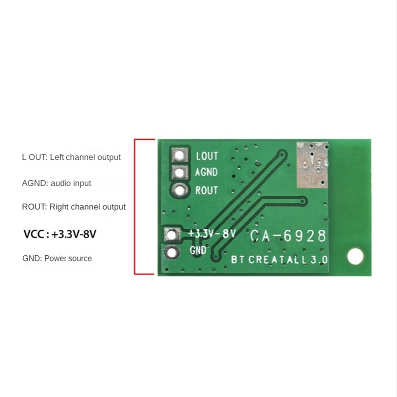 1 PCS CA-6928 Bluetooth Audio Module Bluetooth Amplifier Board LED Power 3.3V-8V Audio Dual Digital Module