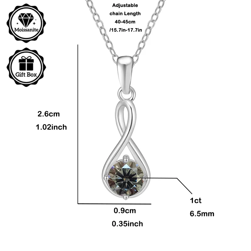 LAMVOICE/هدية عيد الميلاد مجوهرات للنساء مجوهرات عالية الجودة قلادة هيبوالرجينيك 1 قيراط مويسانيتي قلادة للنساء