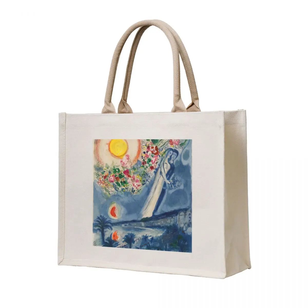 

Lovers in the Sky of Nice by Marc Chagall Tote Bag eco pack Canvas tote bag men