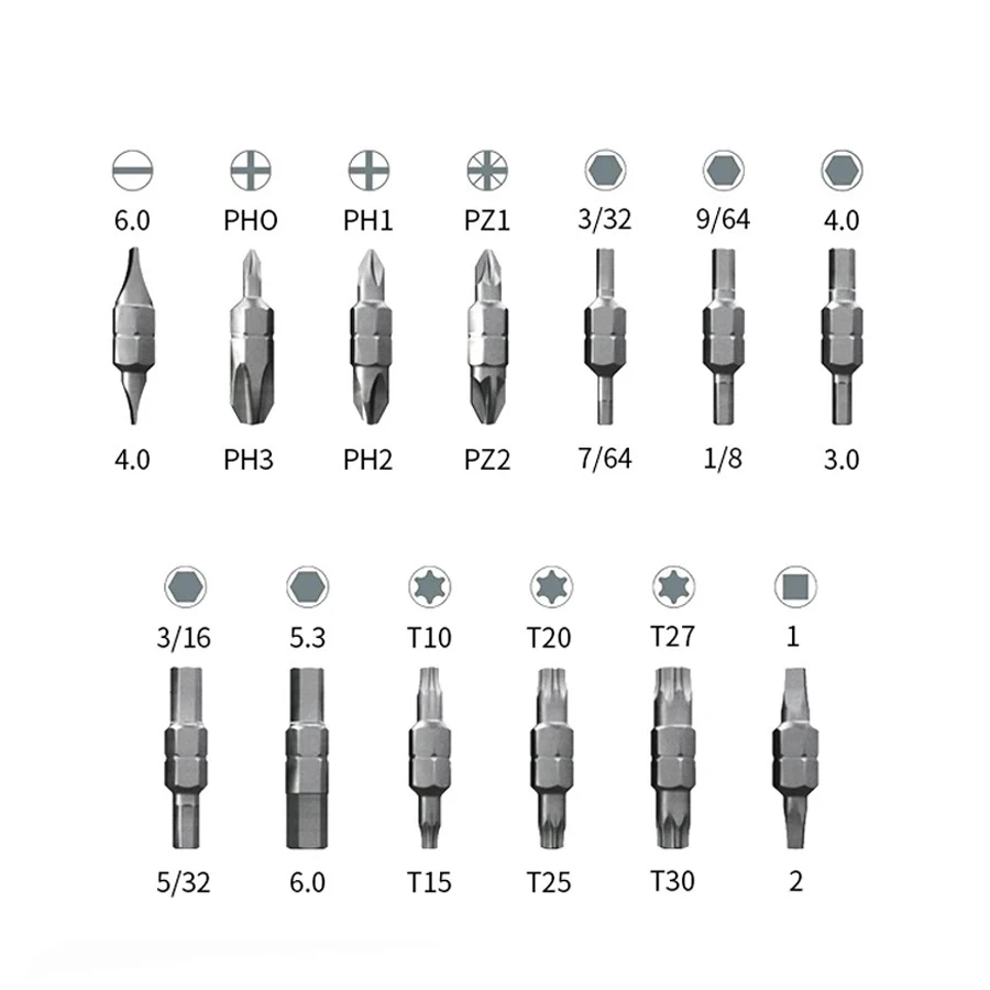 WIHA 40907 26-in-1 LiftUp Screwdriver Set with 13 Double-ended Bits for Phillips, Slotted, Torx,Hex, Pozidriv and Square Recess