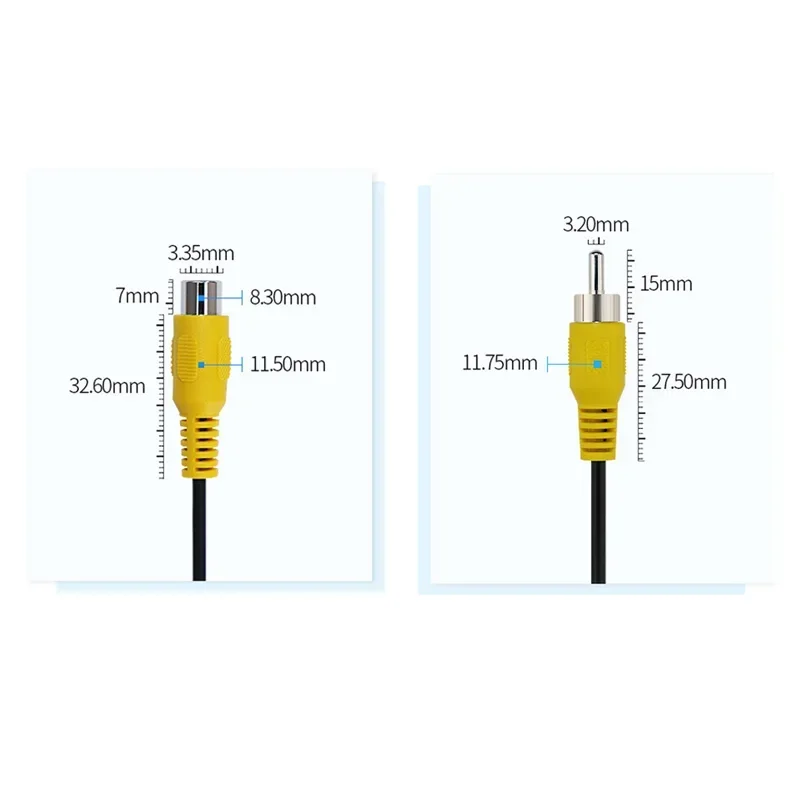RCA Male Plug to Female Jack AV Extension Cable 80CM Yellow Composite Video Signal Cord for TV, DVD, STB, Audio Device