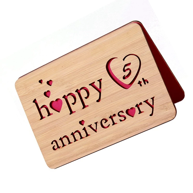 Happy Anniversary Card For Husband,Handmade With Bamboo Cards,Valentines Day Card For Girlfriend,Greeting Card