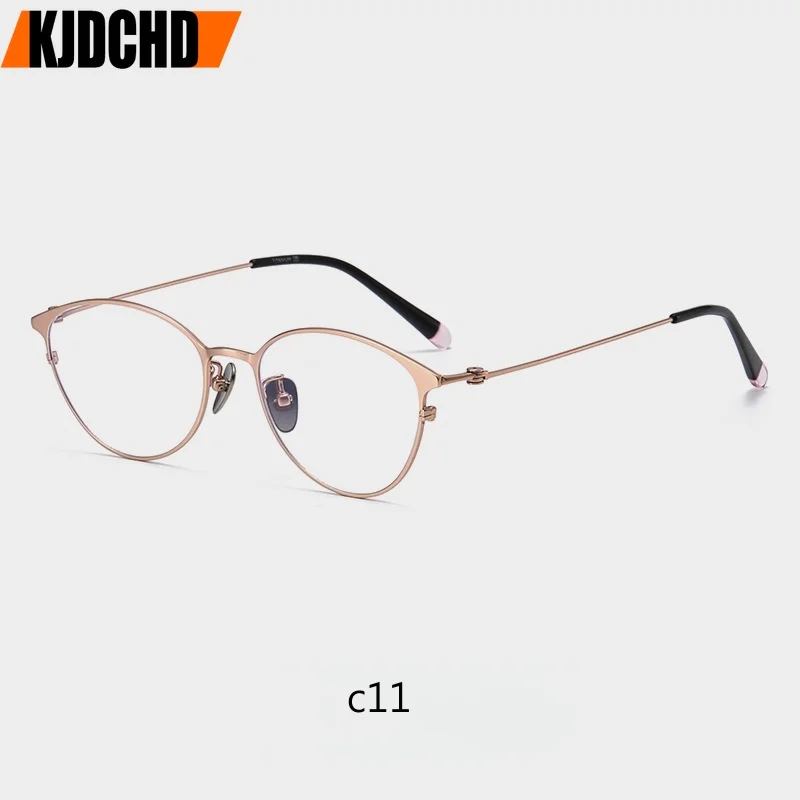 

KJDCHD Титановая оправа для очков Ретро овальная мужская и женская оправа для очков с защитой от синего света Оптическая оправа по рецепту