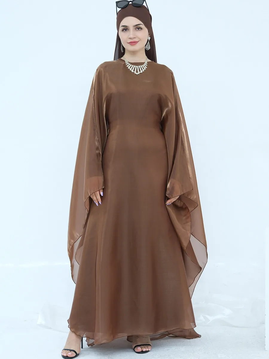 

Muslim Women Dubai Abaya Two-piece set Luxury Stain Hijab Long Dress Kaftan Modest Ramadan Robe Femme Islam Clothing set Kebaya